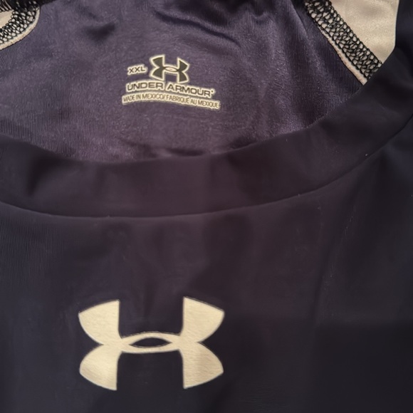 Men's under armour compression shirt XXL. Navy blue with white stripe - Picture 2 of 4